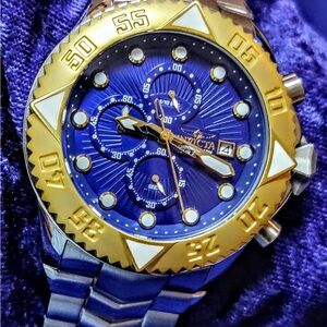 Invicta Antique Style Midnight Blue Dial Chrono Men's 48mm Watch